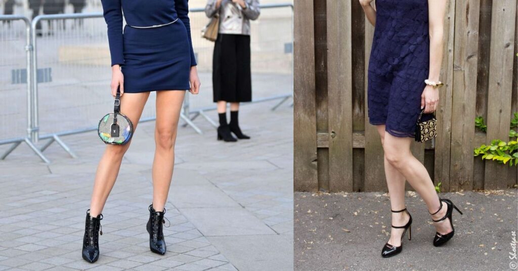 Can you wear black shoes with navy dress