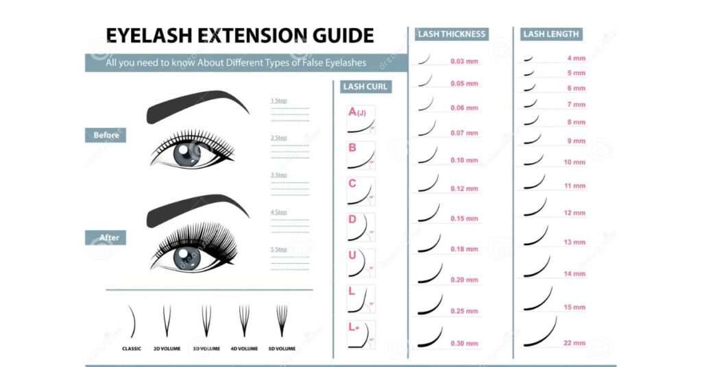 Eyelash Extensions Styles Chart