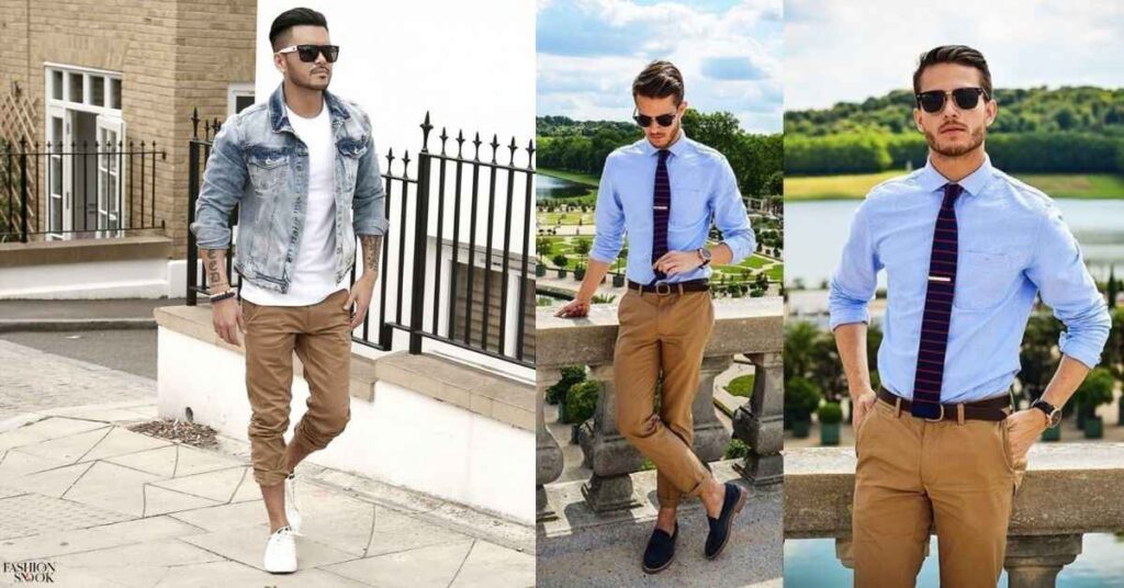 BROWN PANTS OUTFIT IDEAS FOR MEN 2024