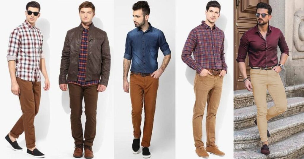 Brown Pants Matching Shirt CombinationChecked Shirt