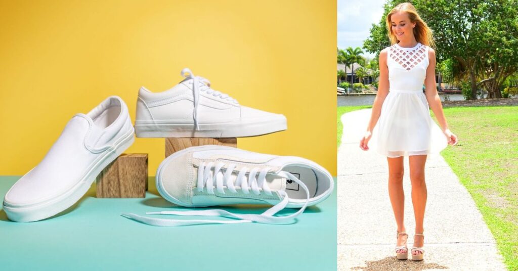 White shoes: perfect for spring or summer party