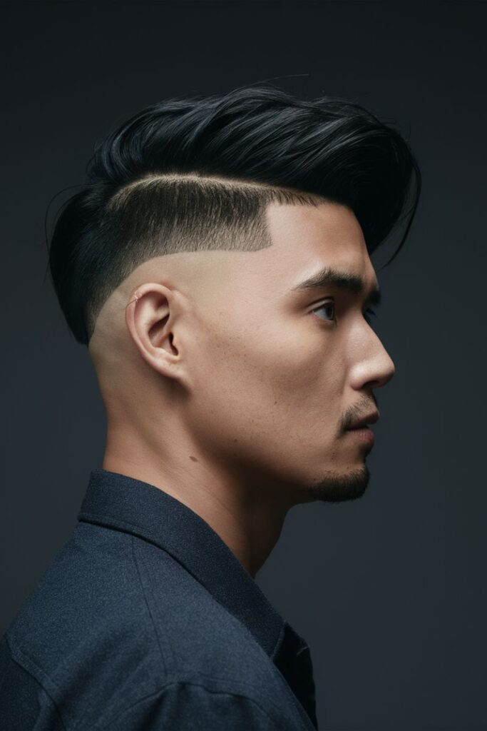 Classic Low Fade with Pomade & Side Part