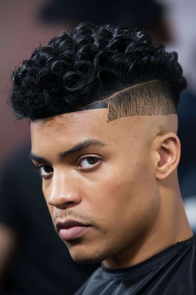 Tight Curls Low Taper Bald Fade 